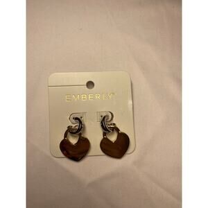 Emberly NEW mixed medal heart earrings